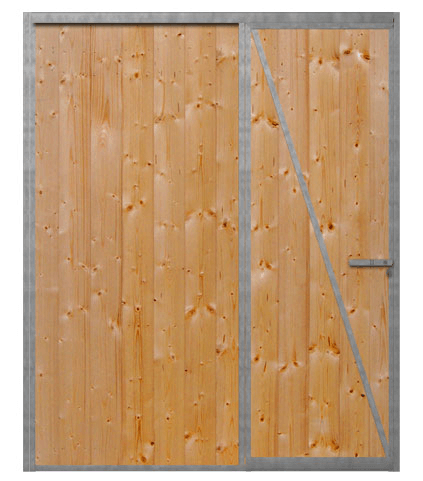 Hundezwinger Stahlrahmen-Holzelement – verzinkter Rahmen mit Holzfüllung als Wind- und Sichtschutz